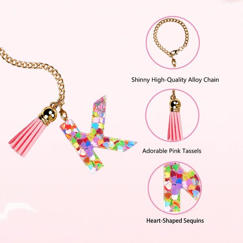 Oudizz Letter Charm Accessories for Stanley Cup with Handle,Cute Initial Letter K Keychain Handle Charm for Stanley Tumbler,Stanley Cup Accessories for Women Girls