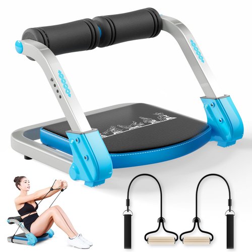 Ab Trainer/Crunch Machine, Ab Workout Equipment, 4 Adjustable Resistance, Sit Up Machine for Stomach Workout, 350 LBS Weight Capacity, Automatic Rebound,Fitness Equipment for Home