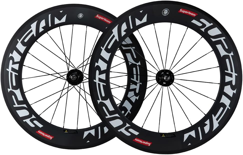 Superteam 88mm Carbon Clincher Fixed Gear Bike Wheelset 23mm Single Speed Wheel