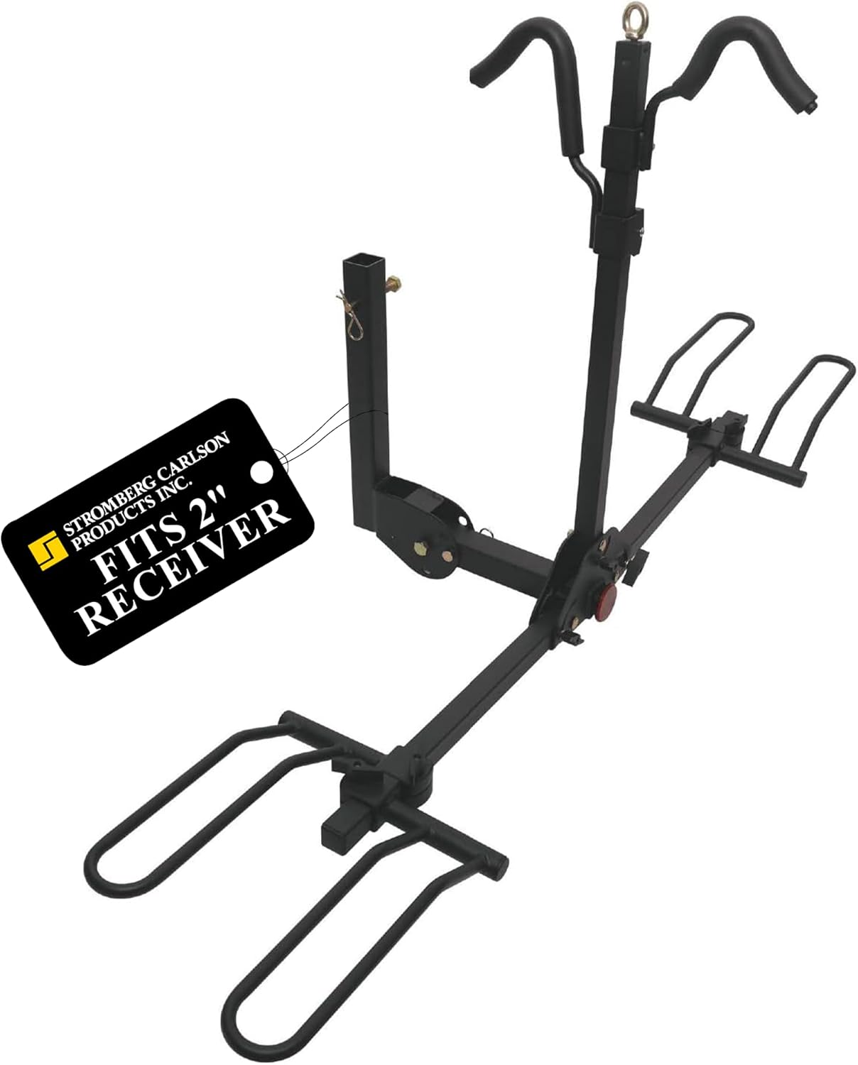 Stromberg Carlson BC-202BA 2-Bike Platform Style Hitch Mount Foldable Bike Rack with Bumper Adapter for 2" Hitch or RV Bumper