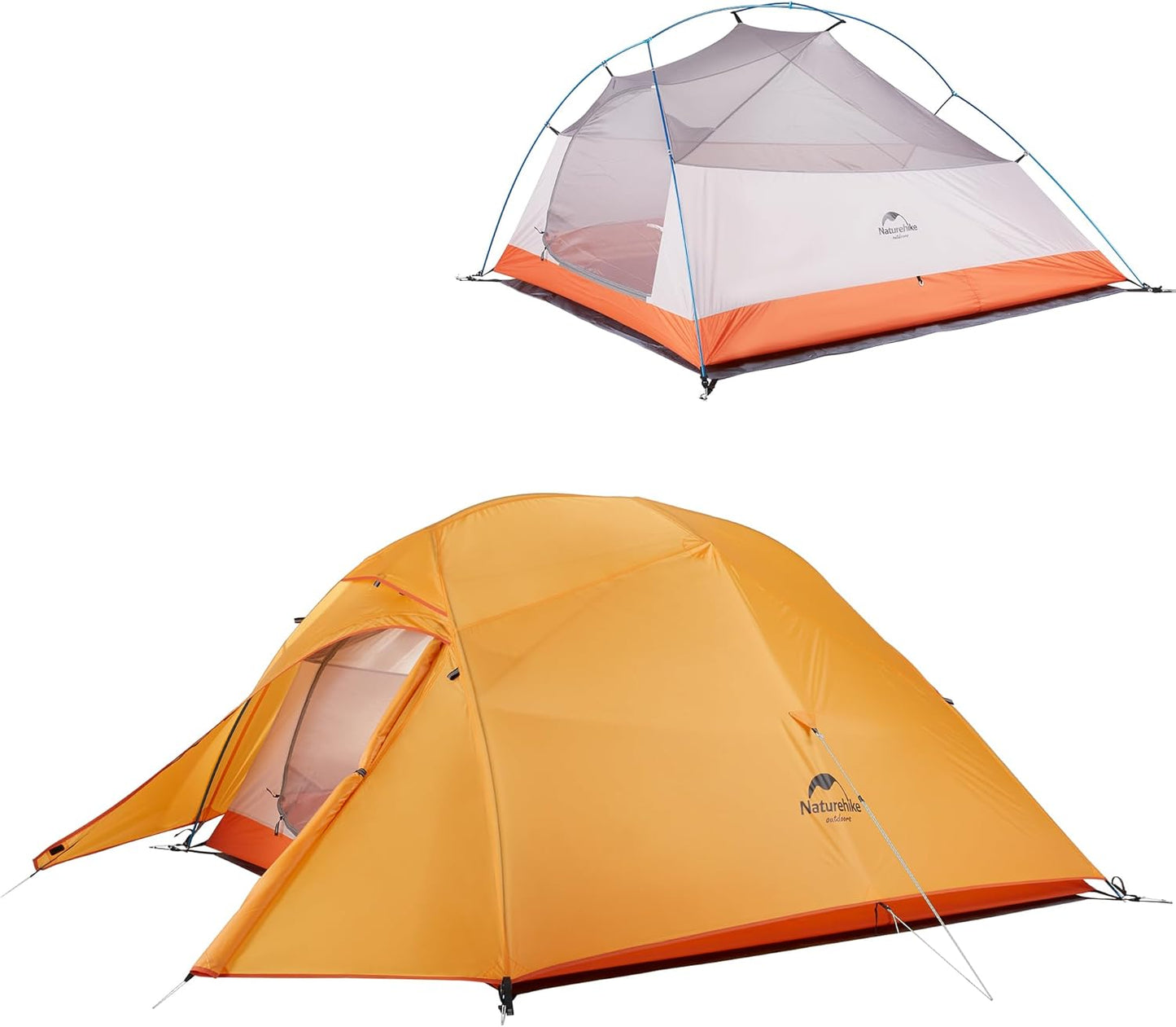 Naturehike Cloud-Up 3 Person Lightweight Backpacking Tent with Footprint - 3 Season Free Standing Dome Camping Hiking Waterproof Backpack Tents