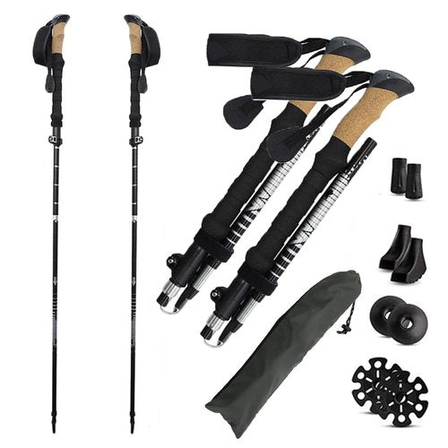 YIEUS Foldable and Retractable Trekking Pole - Lightweight, Adjustable Hiking Stick for Outdoor Enthusiasts, Backpackers, and Seniors - Durable Aluminum Alloy, Ergonomic Grip, All-Terrain Support