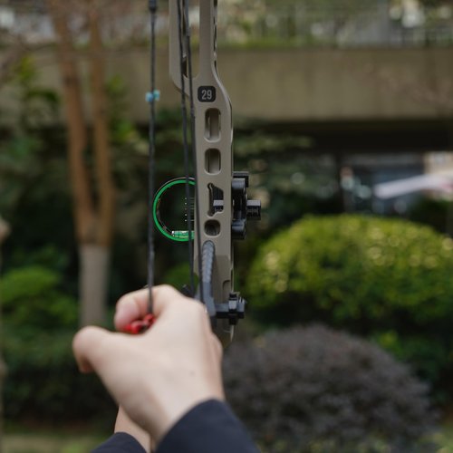 Archery 5-Pin Bow Sight - 0.019" Fiber, Brass Pin, Aluminum Machined - Right and Left Handed, with Hi-Vis Level for Archery, Hunting, Shooting (5 Pin Sight-M1)