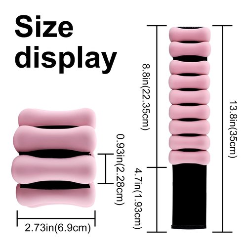 Adjustable wrist and ankle weights for women-Ankle Weights 2 Lbs/1Lb Each-Leg weights for women man (Pink)