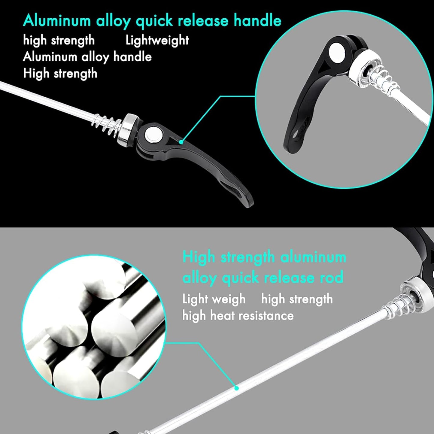Wheel Hub Front and Rear Skewers Quick Release Clip Bolt Lever for Road Mountain