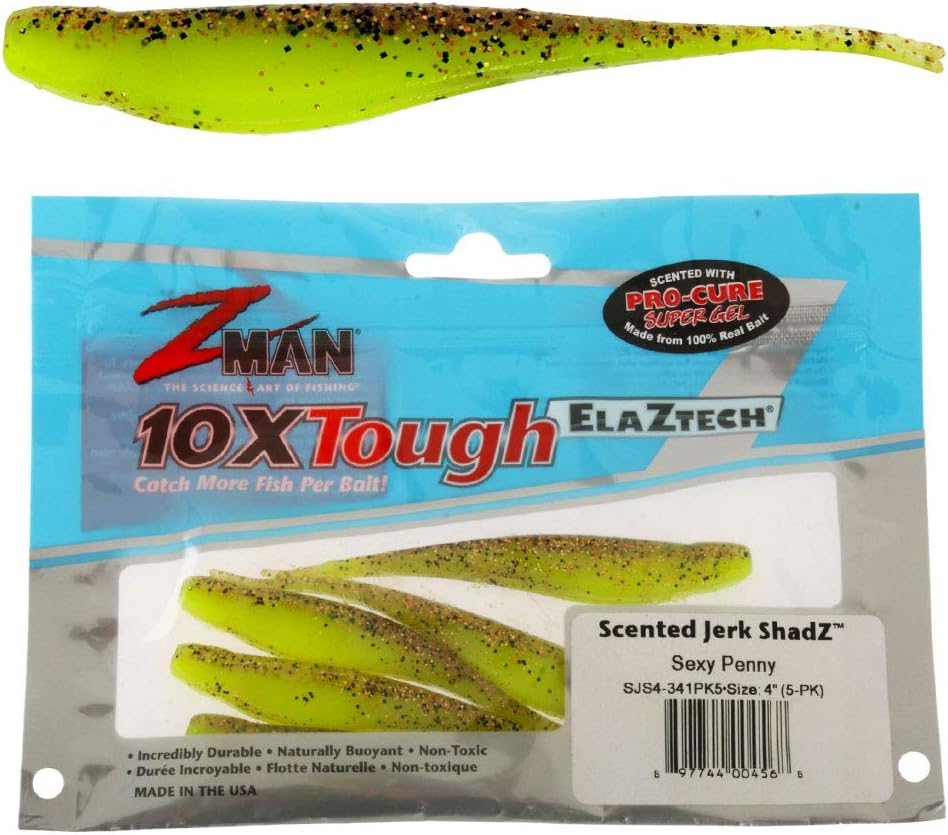 Z-MAN Scented Jerk ShadZ 4 inch Soft Plastic Jerkbait 5 Pack