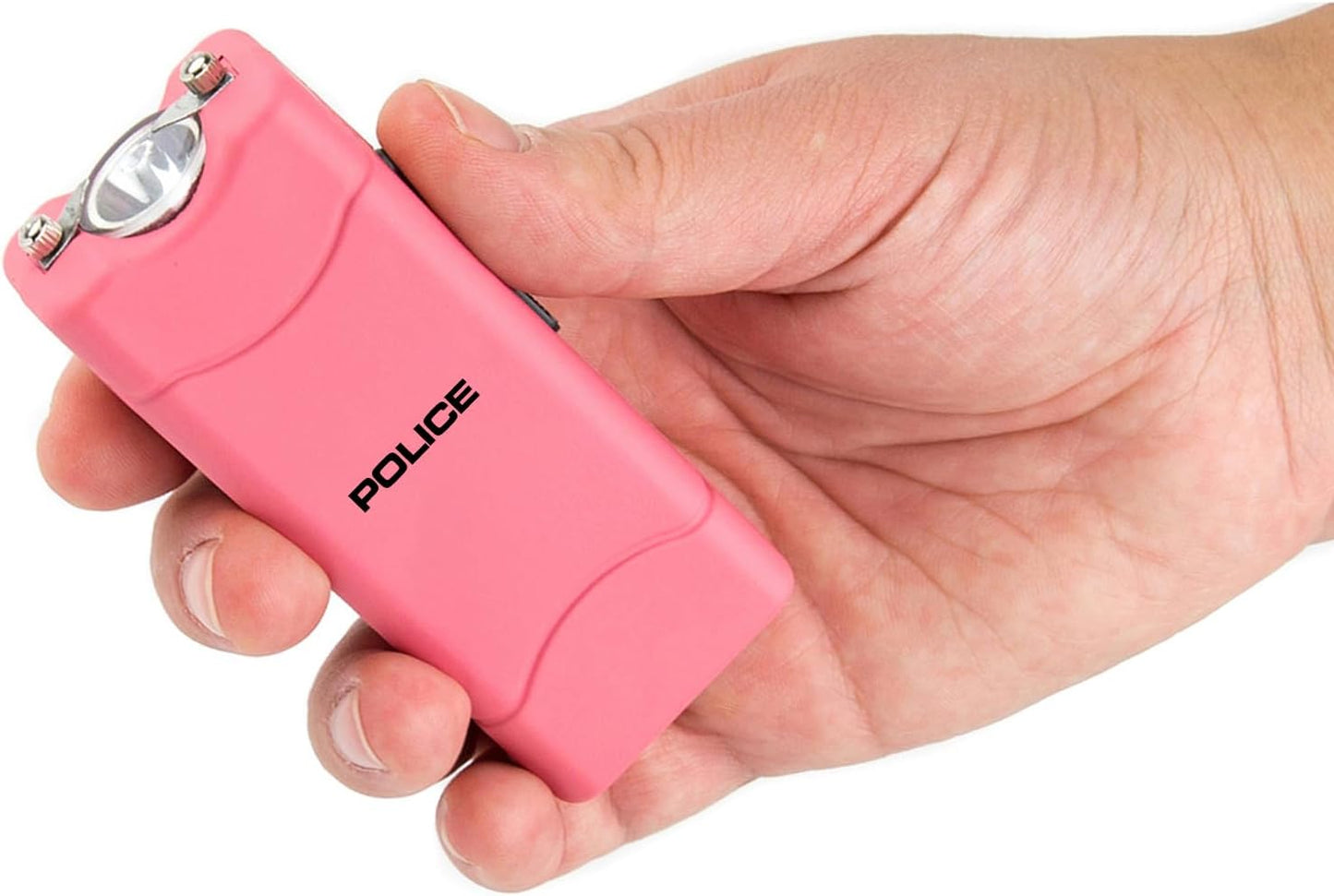 POLICE Stun Gun for Self Defense 801 – High Voltage Mini Rechargeable with LED Flashlight, Compact & Heavy Duty – Personal Security for Women & Men – Pink