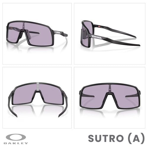 OAKLEY Sutro (a) Low Bridge Fit Asian Fit OO9406A 940642 37MM Matte Black/Prizm Slate Shield Sunglasses for Men+ Bundle Accessory Leash Kit, Microfiber Pouch