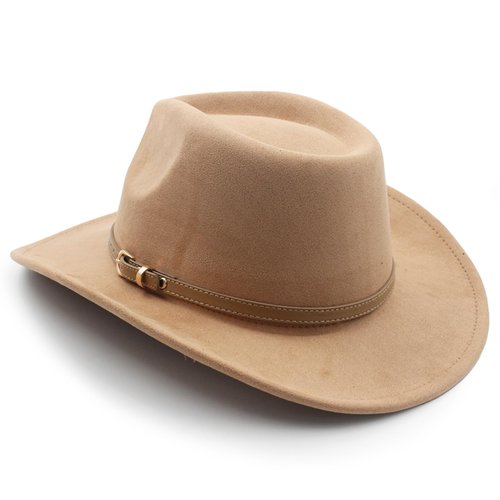 LIDHAY Wide Brim Felt Cowboy Hat for Women Men Western Suede Cowboy Cowgirl Hats 251 Camel