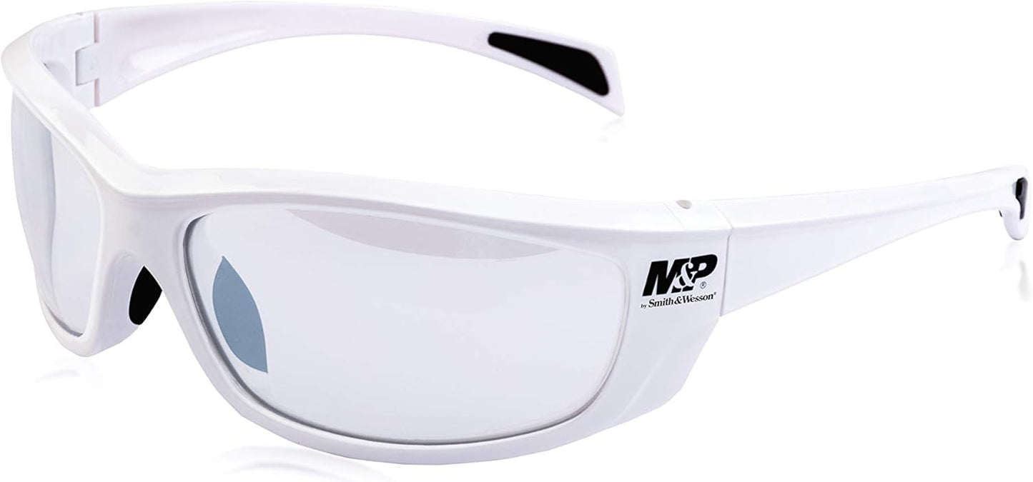 Smith & Wesson M&P Whitehawk Full Frame Shooting Glasses with No-Slip Rubber, Impact Resistance and Anti-Fog Lenses for Shooting, Working and Everyday Use