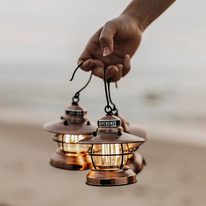 Barebones Edison Mini Vintage Adjustable LED Compact Outdoor Lantern - Essential Gear for Camping, Hiking, Fishing, Tents and Outdoor Adventures