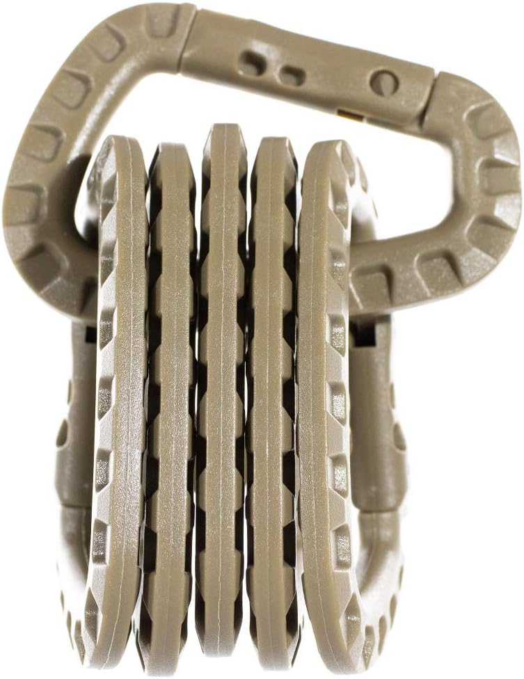 Tactical Carabiner Keychain 6 Pack - Durable Plastic Carabiners - Lightweight Spring Snap Gear - Utility Hooks for Backpacks, Buckles, Hanging Gear, and Outdoor Recreation