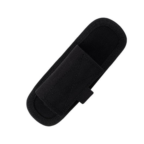 TACNEX Compact Tactical Flashlight Holster Duty Belt Flash Light Pouch MOLLE Vest Backpack Light Holder Adjustable Torch Carrier Stretchable Light Sheath fit 1"-1.25" Barrel Dia Vertical Carry BK