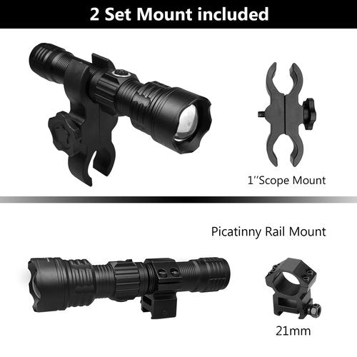 Coyote Hunting Light,Red Hunting,Red,Green,Blue,White 5 in 1 Light for Hog,Coon,Predator,Sniper,Scope Lights