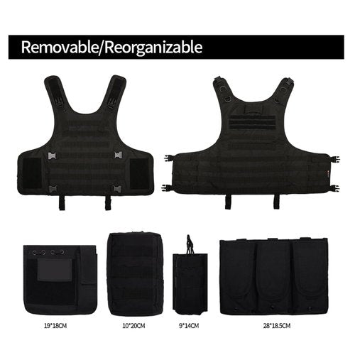 CrogaGear Tactical Vest Airsoft Vest Adjustable Outdoors for Man Vest (CP)