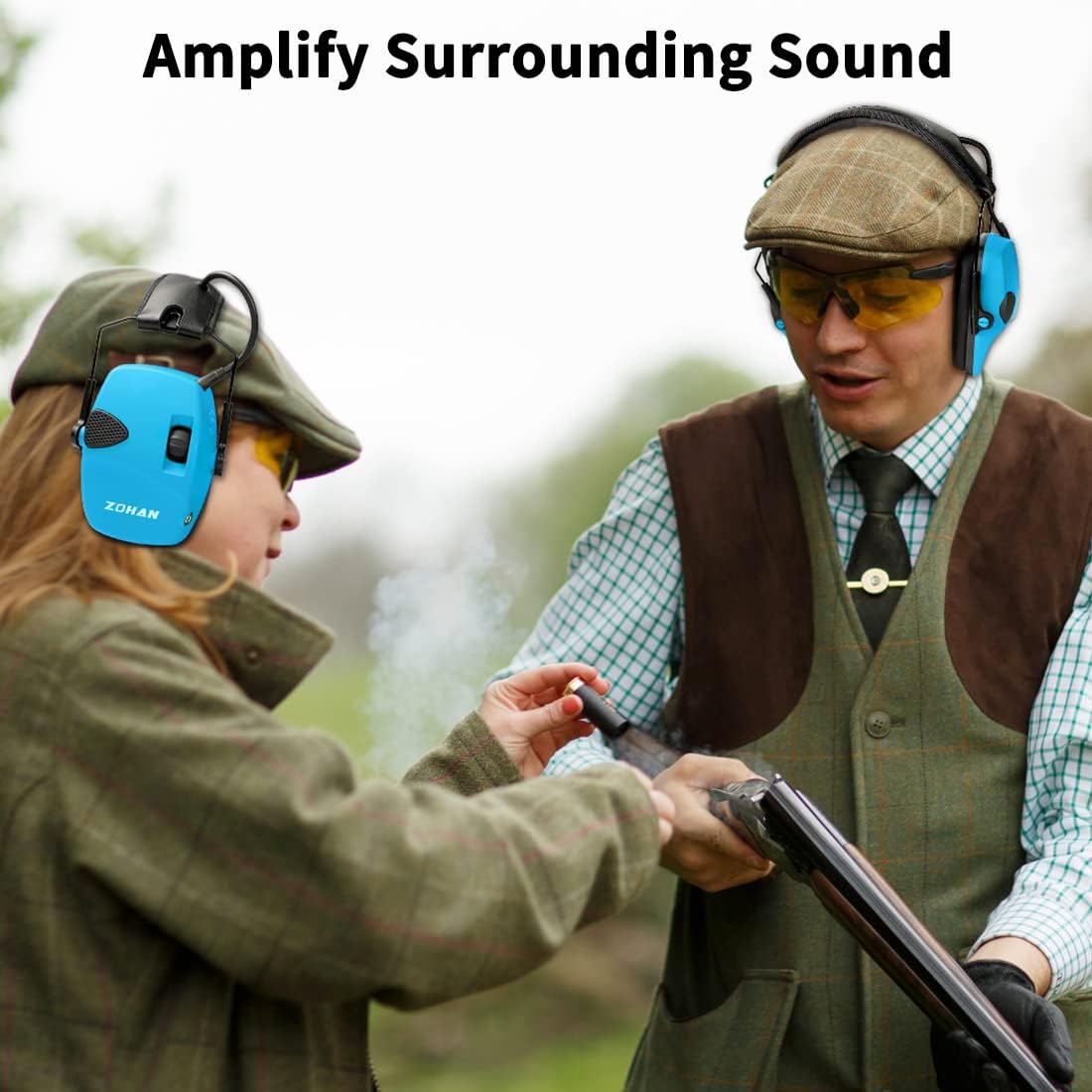ZOHAN EM054 Electronic Shooting Ear Protection with Sound Amplification, Slim Active Noise Reduction Earmuffs for Gun Range