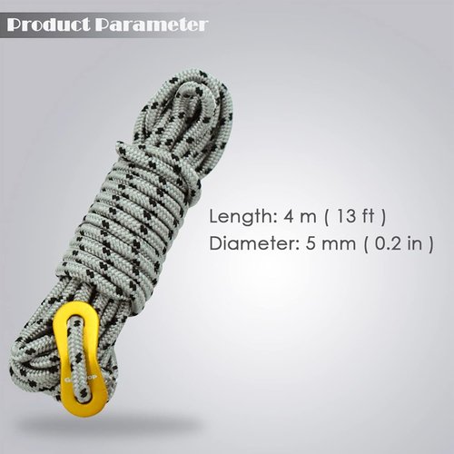 GEERTOP 6 Pack 5 mm Guy Lines Ultralight Tent Cords with Aluminum Adjuster Tensioner Outdoor Camping Guylines Ropes for Tent Tarp, Canopy Shelter, Climbing, Hiking Backpacking Survival Gear