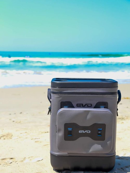 Evolution Outdoor Leak Resistant Insulated EVO Premium Rolling Cooler with ABS Molded Top, 8 Accessory Loops, Retractable 4-Stage Handle