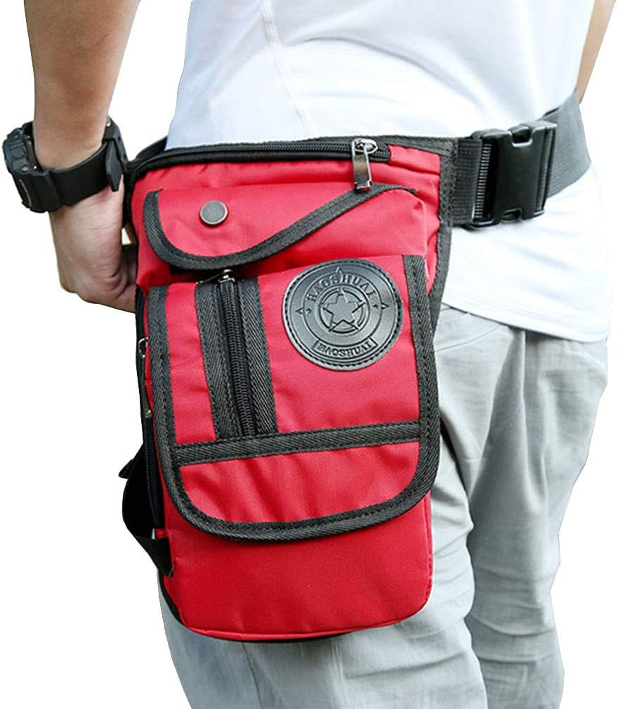 Nylon Drop Leg Bag Hiking Waist Pack for Men Women Tactical Motorcycle Bike Cycling Riding Travel Outdoor Sports Fanny Pouch