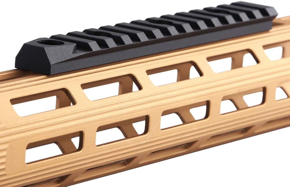 TuFok 13-Slot Alumimun Picatinny Rail for Mlock - Thin 0.37in Height Rail Section Adapter Mount with Socket for 3/8" QD Sling Mount Attachment