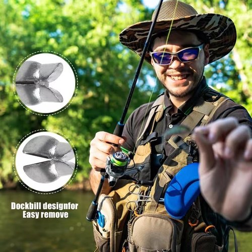 YOTO Fishing Weights Sinkers,120pcs Lead Split Shot Weights kit,Removable Round Fishing Sinkers