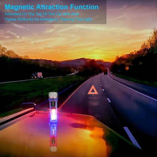 Dewould USB-C LED Keychain Flashlight,Instantaneous On,Lock Mode,400 Lumen Mini Rechargeable Flashlight with EDC Small Size,10 Modes,Perfect for Gift Camping Emergencies Outdoor(Blue)