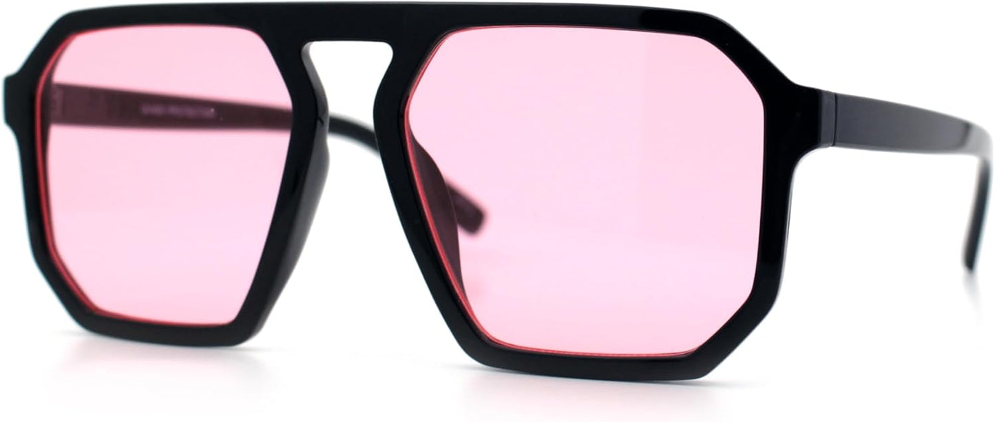 SA106 Mens Octagon Geometric Plastic Racer Mob Pilots Sunglasses