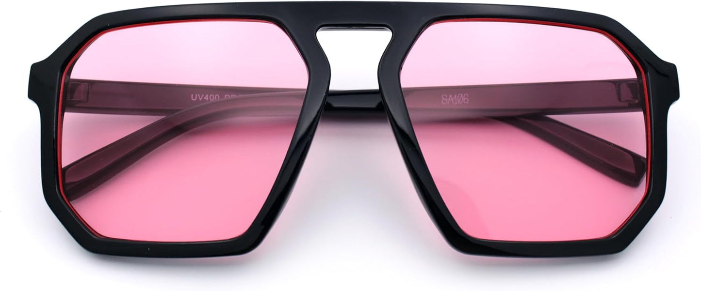 SA106 Mens Octagon Geometric Plastic Racer Mob Pilots Sunglasses