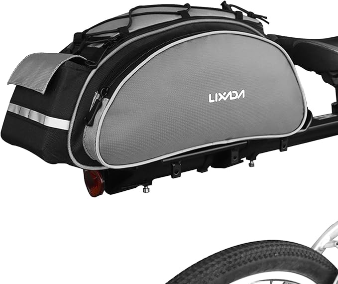 Lixada Bicycle Back Pannier Bag Bicycle Back Seat Bag Saddle Bag Shoulder Bag for Mountain Bike Cycling Outdoor