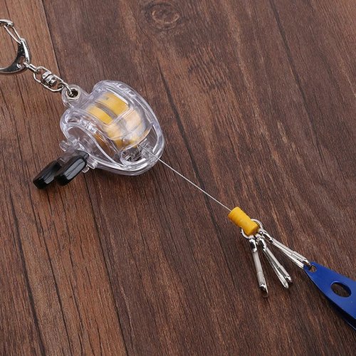 Ximimark 1 pcs Compact Retractable Fishing Reel Keychain – Durable, Portable Key Holder & Stylish Angler’s Accessory