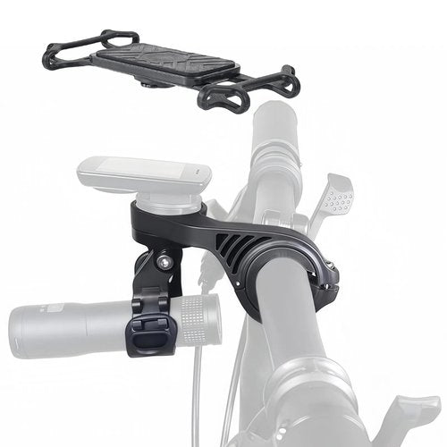SUKOUSRAM Bicycle Computer Bracket Mount Compatible with Gar Min Edge IGPS Port with Bike Light Strap Mount & Phone Holder for Road Bike Mountain Bike 25.4-31.8mm Handlebar