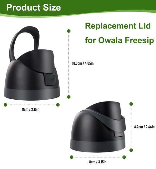Replacement Cap Lid for Owala Freesip Bottle, for Owala Cup 16oz 24oz 32oz 40oz, 25 oz clear Tritan Plastic Water Bottles, One Button Water Bottle Top Replacement Accessories, Black