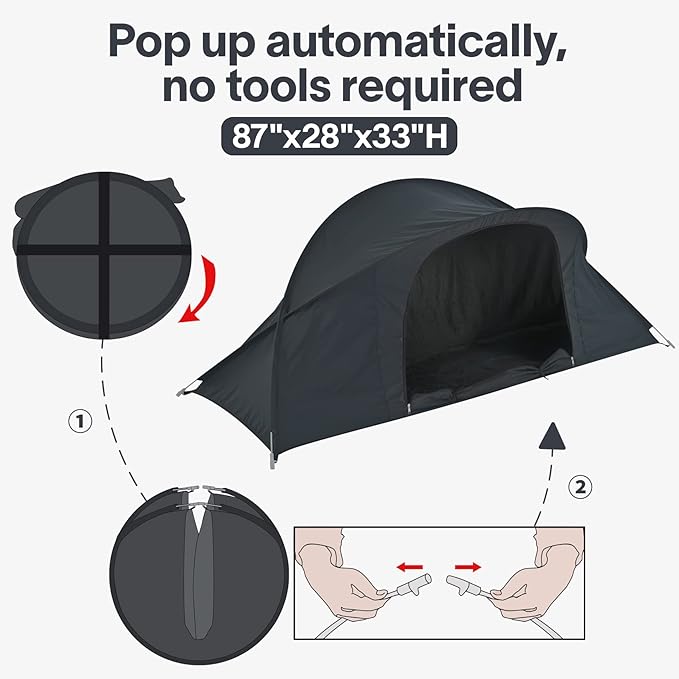 EighteenTek Bed Canopy Office Bed Tents Dream Tents Privacy Space Office Sleeping Tents Indoor One Person Lay Down NOT Sitting Pop Up Portable Frame Curtains Breathable Grey Cottage Grey 87"x28"x33"H