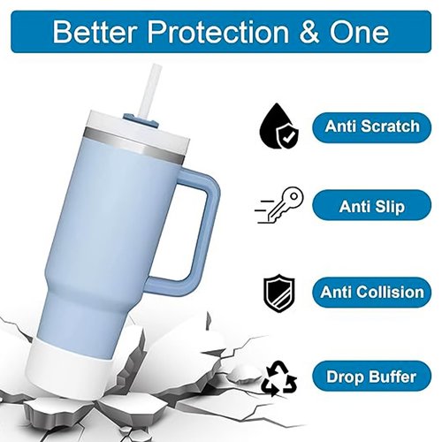 iDIY Silicone 6PCS Bottle Boot, Water Bottle Bottom Protector,Stanley 40/30/20 oz Cup Accessories(style-11)