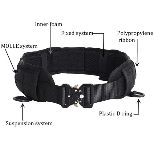 TWL Tactical Battle Belt Set，Multi-Purpose Molle Padded Patrol Belt Outdoor Sports Tactical Belt Duty Belt with Metal Quick-Release Buckle (olive-green)