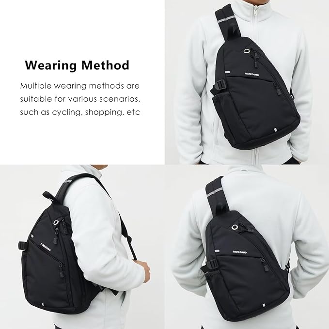 TITECOUGO Sling Bag Crossbody Shoulder Outdoor Travel Hiking Backpack for Women & Men