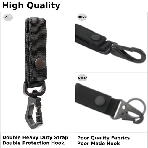 Molle Key Holder with Key Rings, Heavy Duty Belt Keeper with Key Holder for up to 2.25" Wide Belt, Police Duty Belt Accessories Duty Belt Key Holder Belt Clip Keychain, Tactical Key Holder for Belt