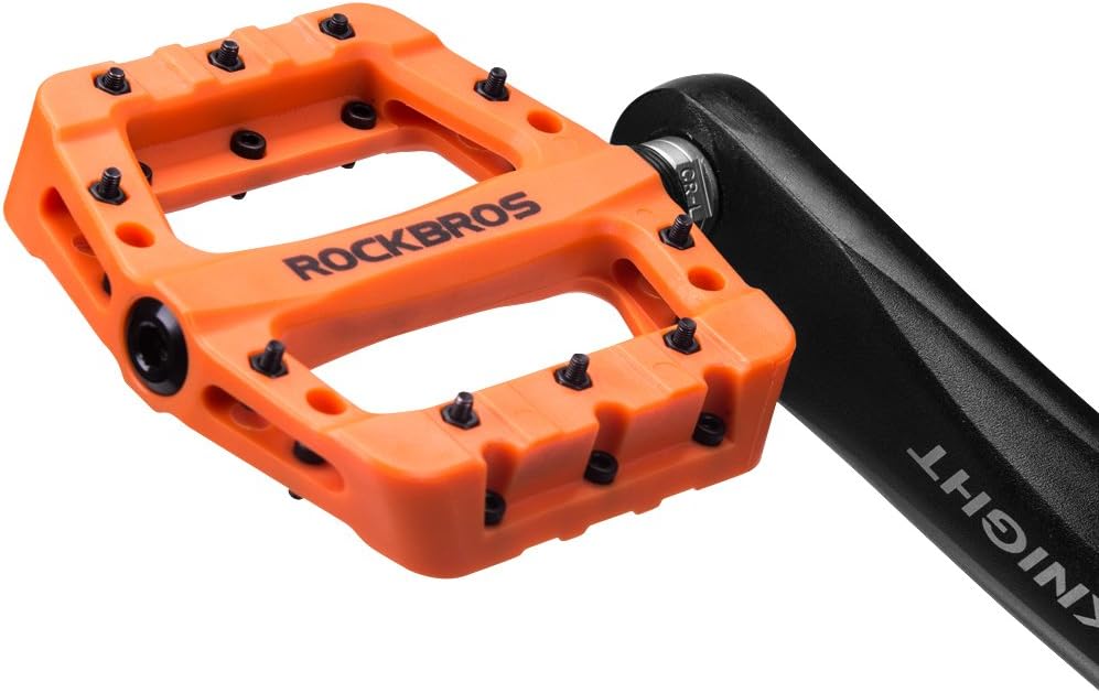 ROCKBROS MTB Pedals Mountain Bike Pedals Lightweight Nylon Fiber Bicycle Platform Pedals for BMX MTB 9/16"