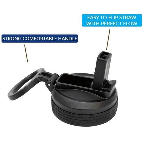 MIRA Straw Lid for Wide Mouth Bottles | Compatible with Multiple Sizes: 12 oz, 18 oz, 20 oz, 22 oz, 32 oz & 40 oz, Rose Pink