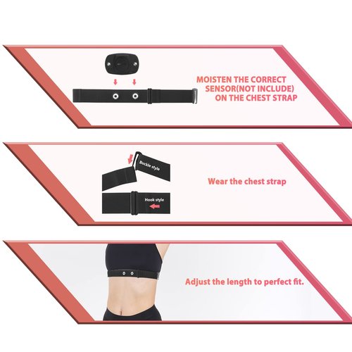 FITCENT Heart Rate Monitor Chest Replacement Strap Compatible with Polar H10 H9 H7, Adjustable Soft HR Belt Work for Polar Heart Rate Sensor