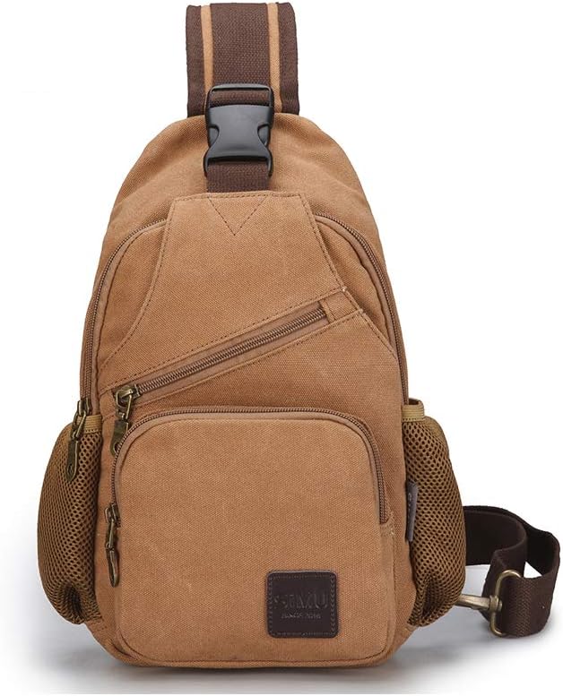 Sling Bag Pack Canvas Shoulder Sling Backpack Small Crossbody Chest Bag for ipad mini