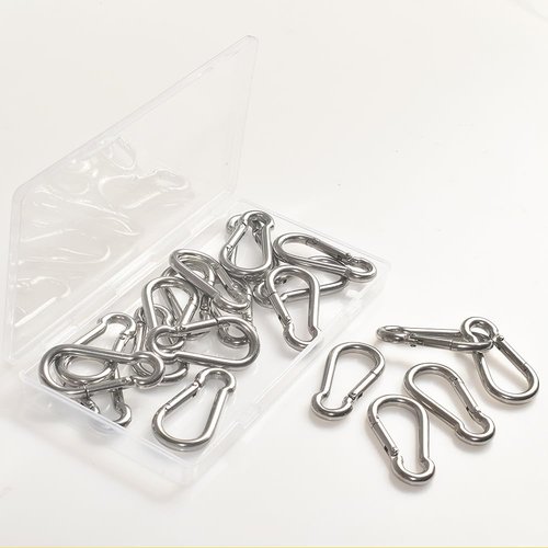 Cozihom M5 1.97 Inch Stainless Steel Carabiner Clips, Spring-Snap Hooks, for Keychains Camping Fishing Hiking Traveling, Set of 20