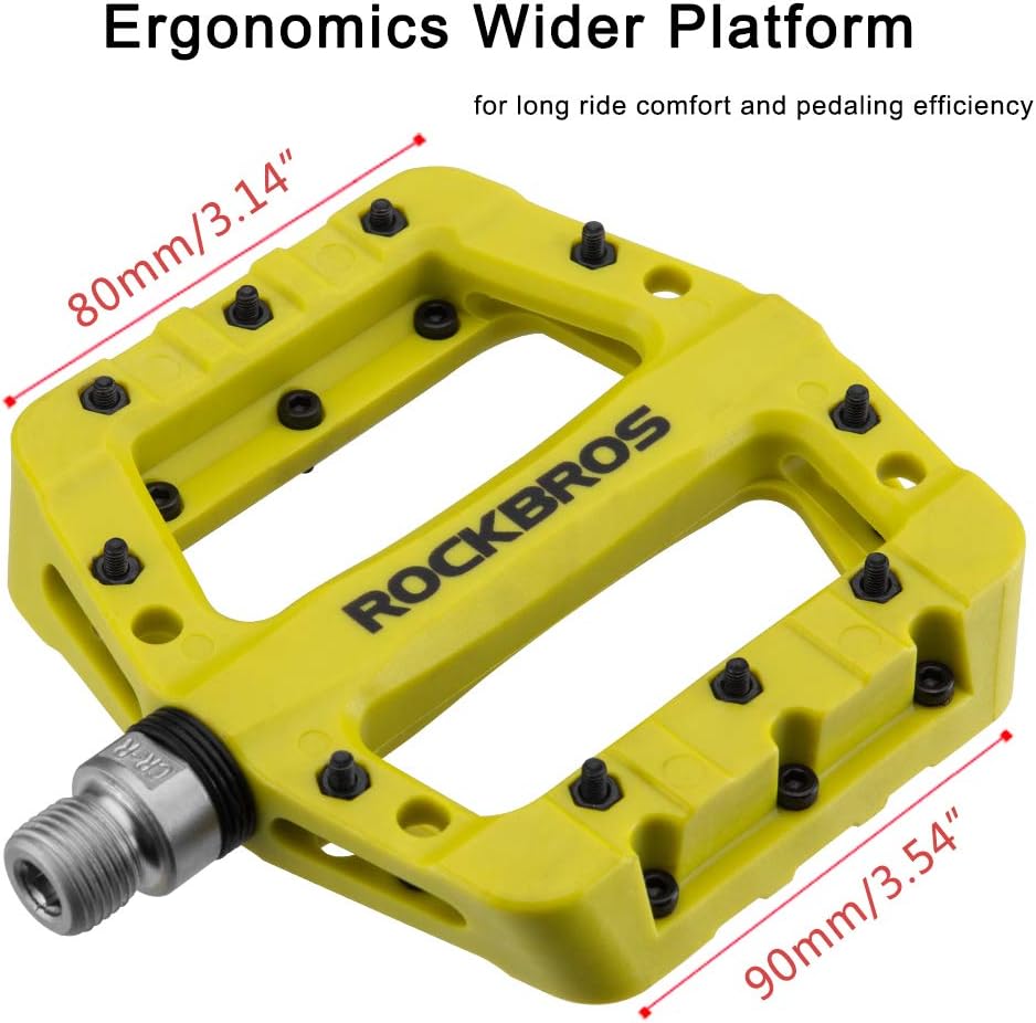 ROCKBROS MTB Pedals Mountain Bike Pedals Lightweight Nylon Fiber Bicycle Platform Pedals for BMX MTB 9/16"