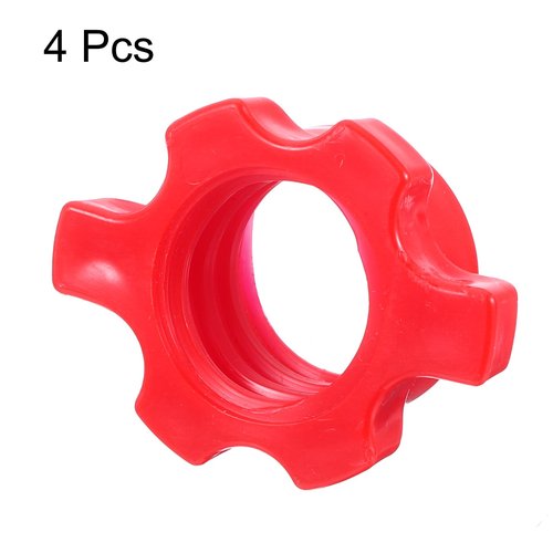 uxcell Dumbbell Bar Nut Barbell Screw, 2.5cm Spin-Lock Collars Screw Hex Fixing Nuts for Weight Training Fitness Exercise, 4Pcs