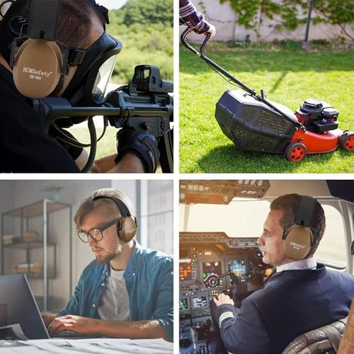 HCMSafety Professional Noise-Cancelling Earmuffs, 22dB Noise Reduction, Portable Foldable Design,Lighter Weight Noise Reduction Earmuffs,Easy to store and carry,ear muffs for noise reduction