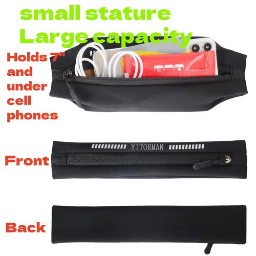 YITORMAN Running belts for women & Men,Slim running belt, Running belt for phone,phone pouch belt for walking,working,Travel Money Belt Running Gear Accessories Fits ALL Phones (Black)