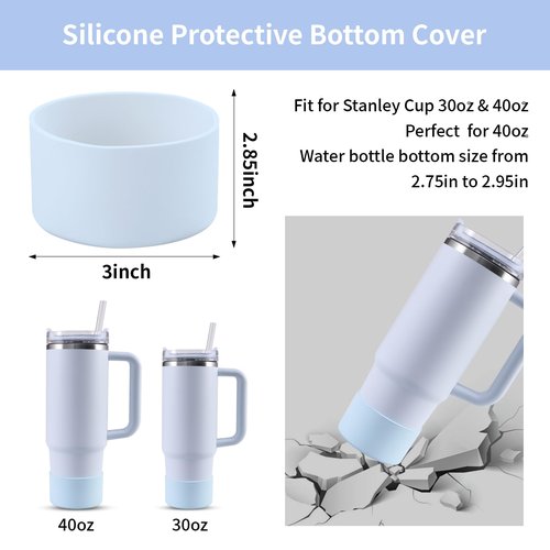 SPEDOL Stanley Cup Accessories 40oz: Straw Cover Boot Strap for Tumbler Accessories (Light Blue)