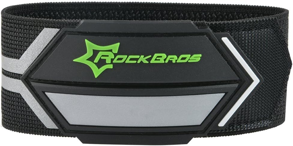 ROCKBROS Bike Pants Strap Bicycle Cycling Pants Cuff Band Reflective Wrist Ankle Bands for Outdoor Sports(2 PCS) Black Silver