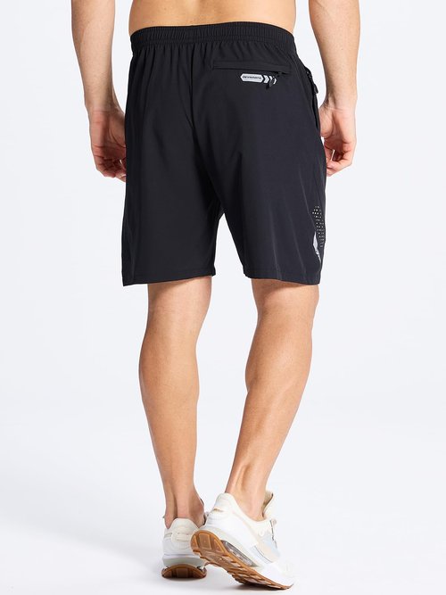 DEVOROPA Mens Athletic Running Shorts 7 Inch Lightweight Quick Dry Gym Workout Basketball Hiking Sports Shorts Zipper Pockets Black XL