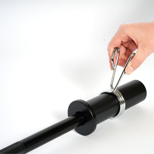 usego 4FT Barbell Bar Solid Threaded Chrome barbell Bar with 2 inch Center Holes Barbell Weight Straight Weightlifting Strength Training Equipment 120cm for Home Workout Fitness